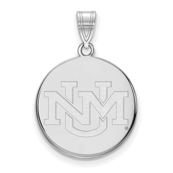 14k White Gold U. of New Mexico Large Pendant